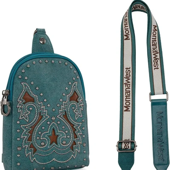 Montana West Teal Crossbody Bag - Picture 3 of 5
